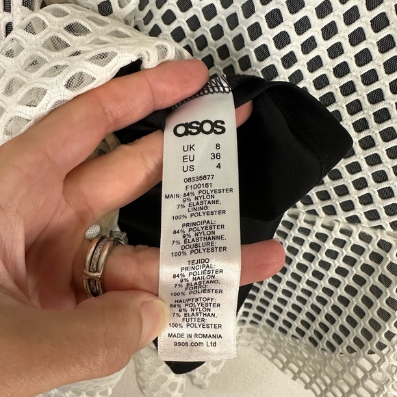 ASOS | White Mesh Net Overlay Dress - Picture 9 of 13
